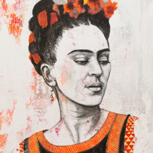 Tableau Portrait Frida Kahlo Naranja