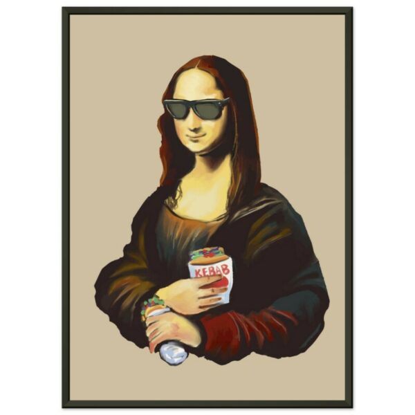 Kebab Mona Lisa Joconde - Affiche encadrée en métal