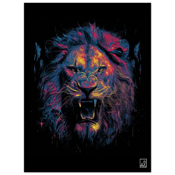 Lion Colorful - Poster premium en papier mat