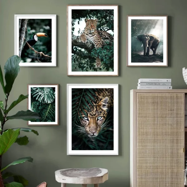 Poster Tropical jungle animaux sauvages